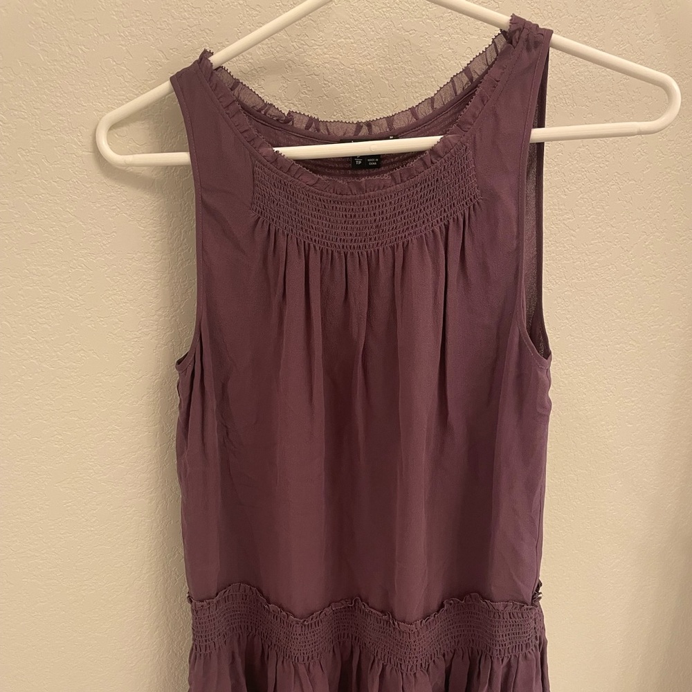 Theory Purple Ruffle Tank